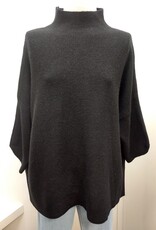 Multiples Multiples M46110KM Black Knit Funnel Neck Drop Shoulder L/S Sweater