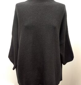 Multiples Multiples Black Knit Funnel Neck Drop Shoulder L/S Sweater