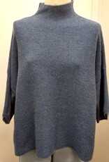 Multiples Multiples M46110KM Indigo Knit Funnel Neck Drop Shoulder L/S Sweater