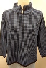 Multiples Multiples M46302KM Indigo Knit Mock Neck L/S Sweater