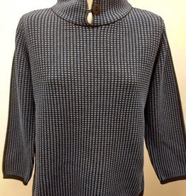 Multiples Multiples Indigo Knit Mock Neck L/S Sweater