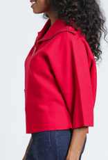 APNY APNY Red Shawl Collar 1/2 Zip 3/4 Sleeve Pull Over Sweater