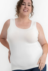Elietian Elietian Ivory Curvy Fit Reversible Neckline Tank