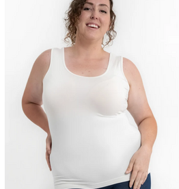 Elietian Elietian Ivory Curvy Fit Reversible Neckline Tank