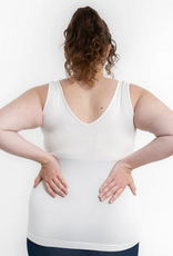 Elietian Elietian Ivory Curvy Fit Reversible Neckline Tank