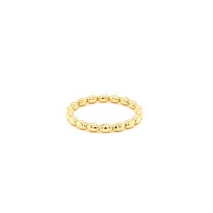 14K Yellow Gold GC Charleston Rice Bead Stackable Ring