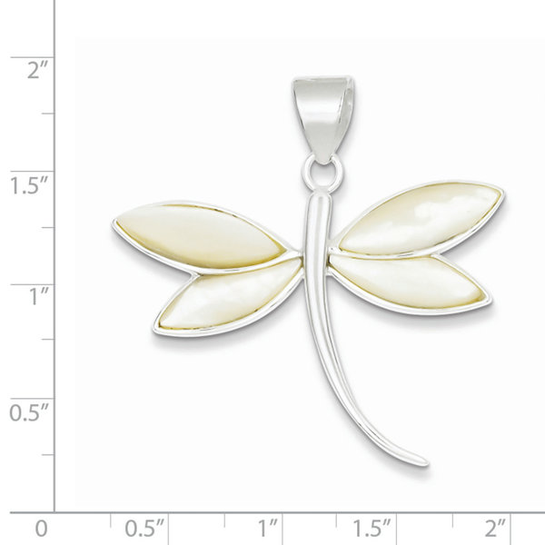 Sterling Silver Mother of Pearl Dragonfly Pendant