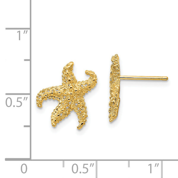 14KY Starfish Post Earrings