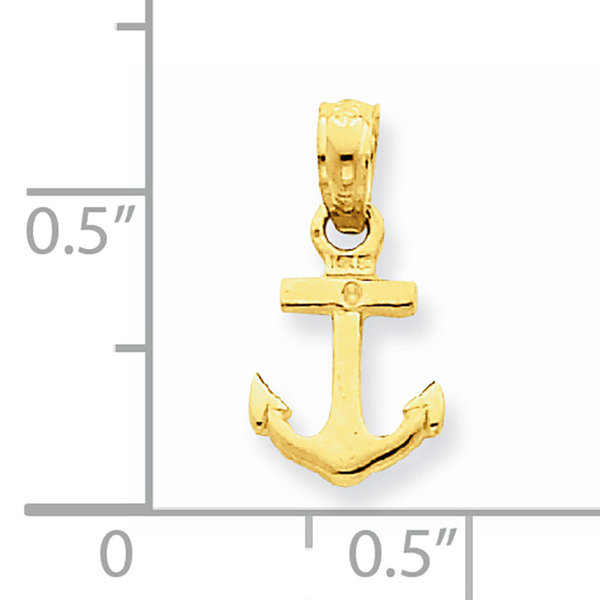 14K Yellow Gold Mini Anchor Charm