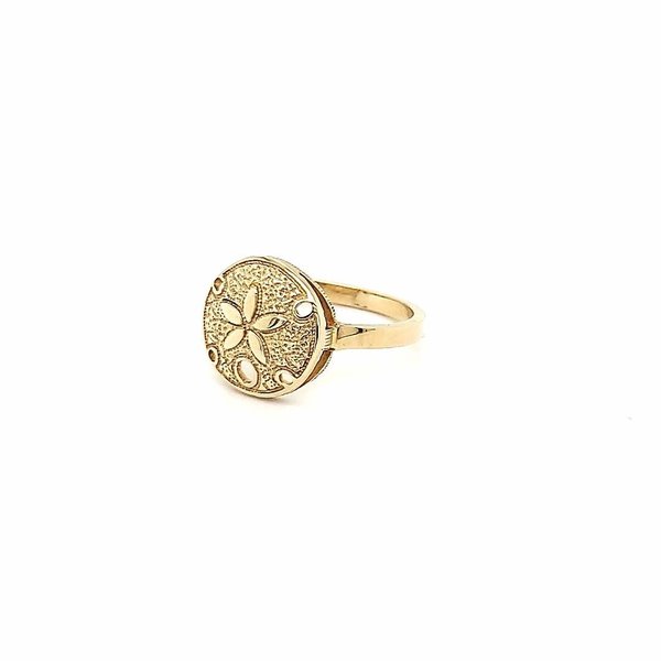 14K Yellow Gold Sand Dollar Ring Size 7