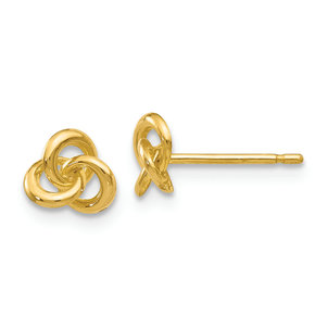 14K Yellow Gold 5mm Knot Post Earrings