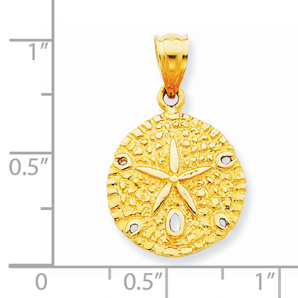 14K Yellow Gold Textured Sand Dollar