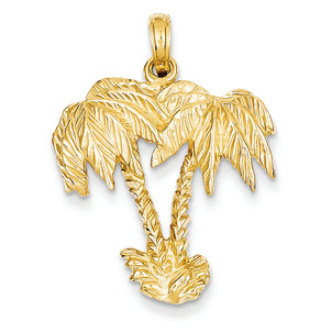 14K Yellow Gold Double Palmetto Charm