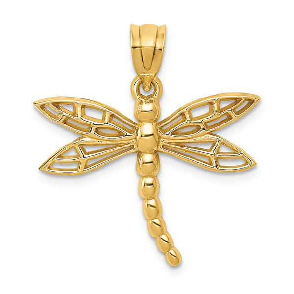 14K Yellow Gold Dragonfly Charm