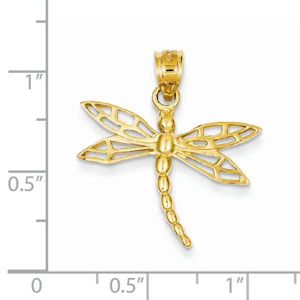 14K Yellow Gold Dragonfly Charm