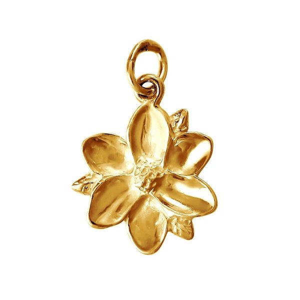 14K Yellow Gold 5/8 Magnolia Charm - Gold Creations