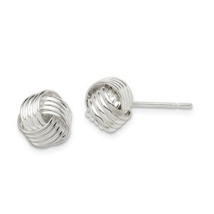 Sterling Silver 9mm Polished Love Knot Earrings