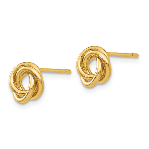 14K Yellow Gold 8mm Knot Post Earrings