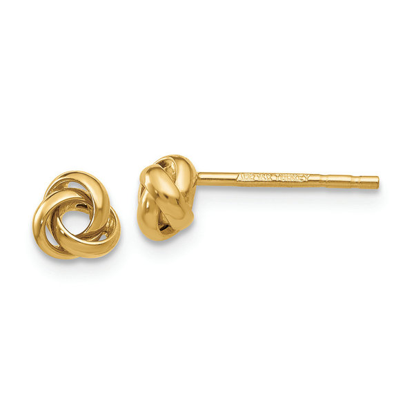 14K Yellow Gold 5mm Polished Knot Posts