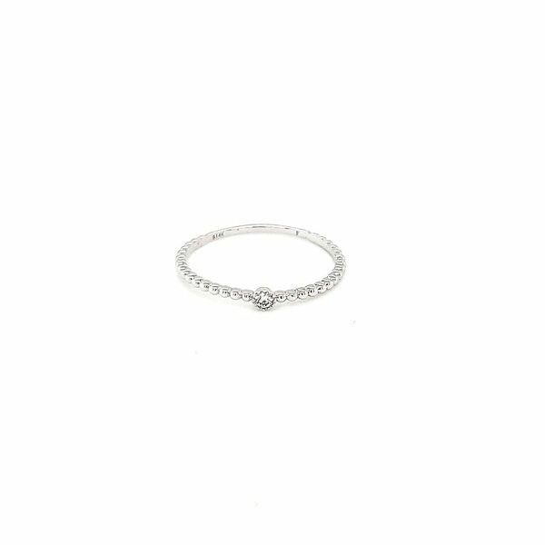 14K White Gold Favorite .03ct Diamond Stackable Size 7