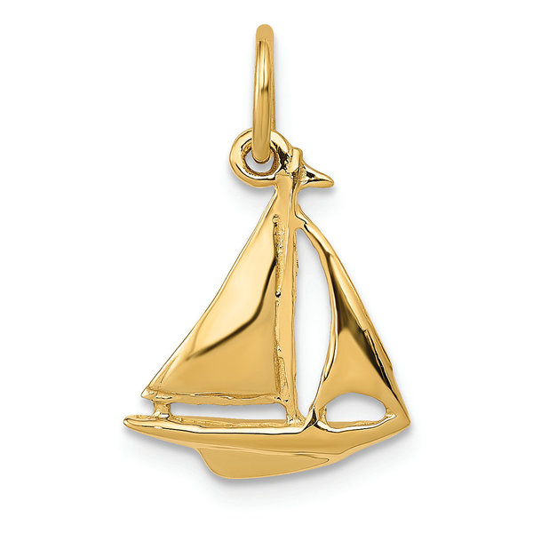 Sailboat 14K Gold Charm