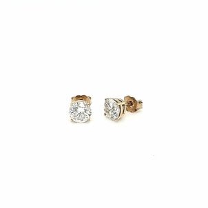 14K Yellow Gold 2ct. Moissanite Stud Earrings