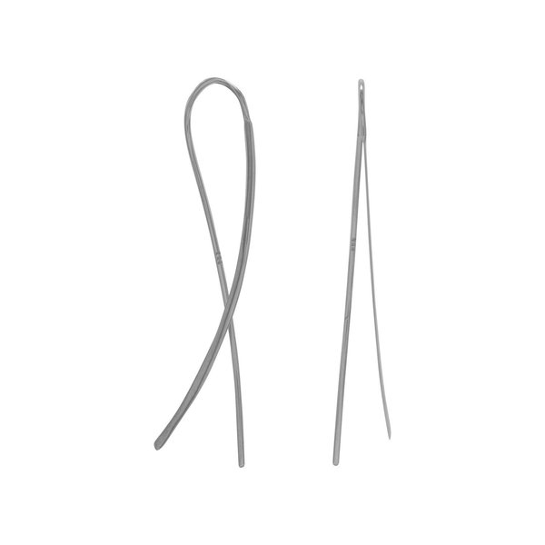 SS Thin Ribbon Wire Earrings