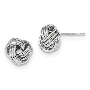14K White Gold 12mm Triple Knot Post Earrings