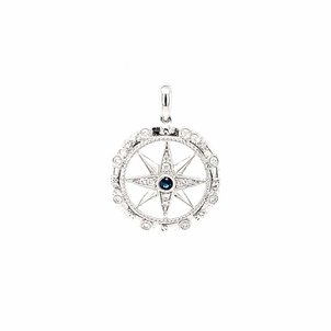 14KW Compass .04ct Sapp & .16ct Dia Lg PD