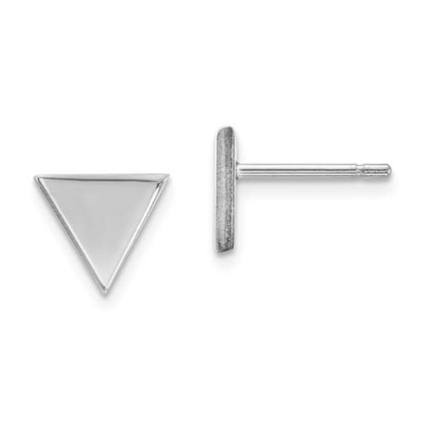 14K White Gold Polished Triangle Post Ear