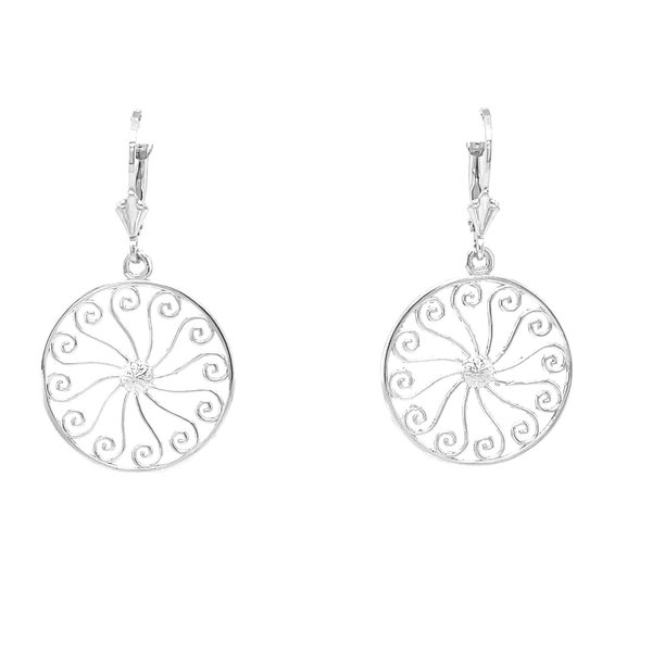 Sterling Silver Camellia Gate Earrings