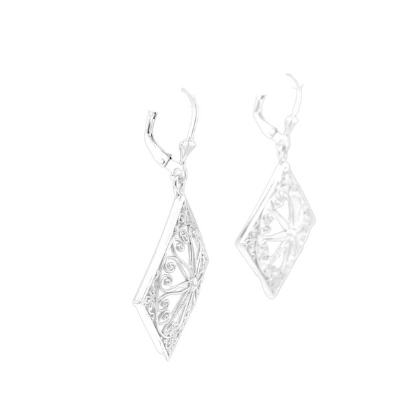 Sterling Silver Old Exchange Gate Earrings