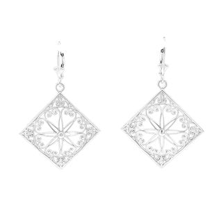 Sterling Silver Old Exchange Gate Earrings