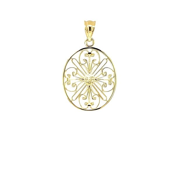 14K Yellow Gold Rainbow Row Gate Pendant