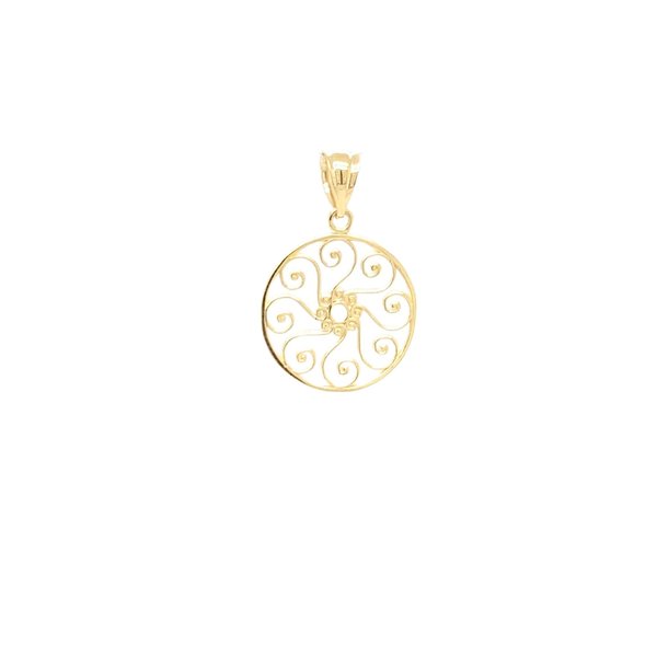 14K Yellow Gold Pirate Gate Pendant