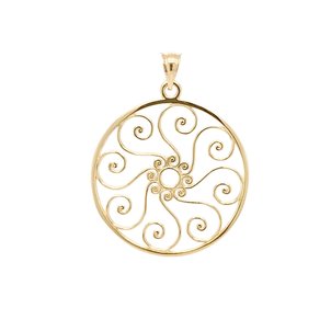 14K Yellow Gold Pirate Gate Pendant