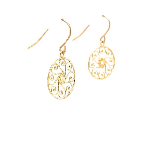 14K Yellow Gold Pirate Gate Earrings