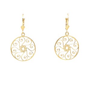 14K Yellow Gold Pirate Gate Earrings