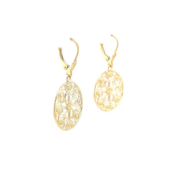 14K Yellow Gold Market Gate Earrings