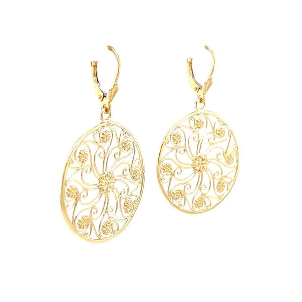 14K Yellow Gold Market Gate Earrings