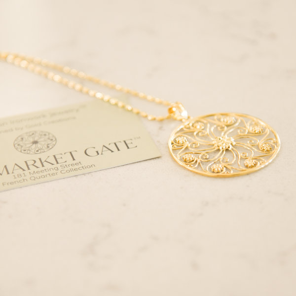 14K Yellow Gold Market Gate Pendant