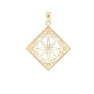 14K Yellow Gold Old Exchange Gate Pendant