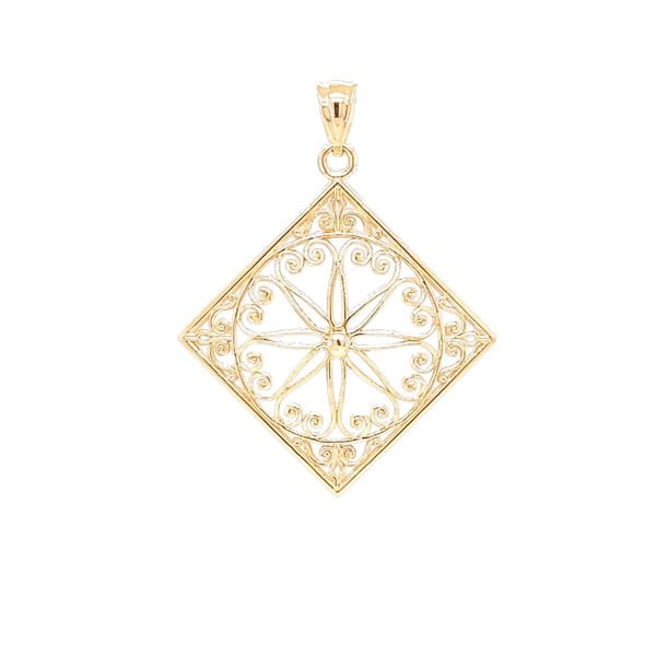 14K Yellow Gold Old Exchange Gate Pendant