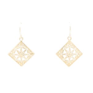 14K Yellow Gold Old Exchange Gate Earrings