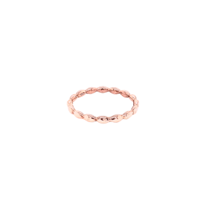 14K Rose Gold GC Charleston Rice Bead Stackable Ring