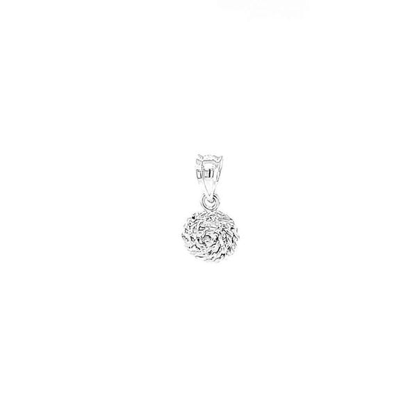 Sterling Silver Round Diamond Cut Sweetgrass Pendant