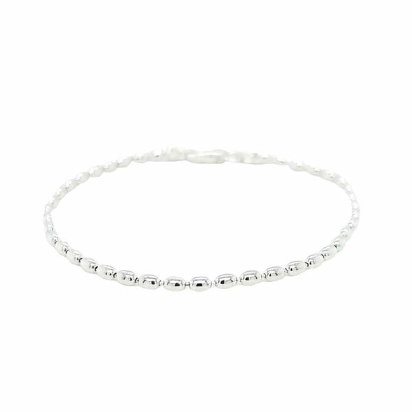 Sterling Silver Tiny Charleston Rice Bead Bracelet