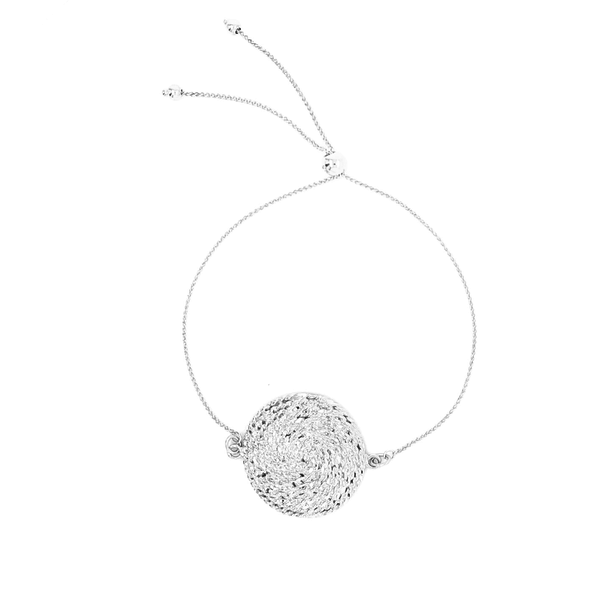 Sterling Silver Diamond Cut Sweetgrass Lariat Bracelet