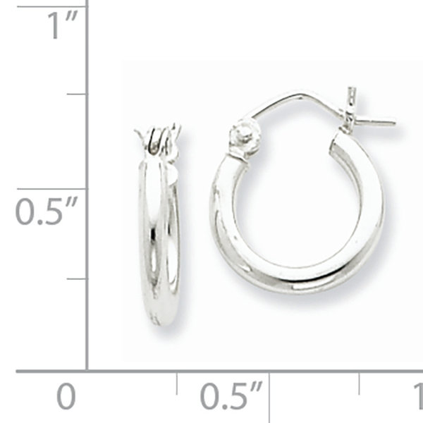 Sterling Silver 2mm Polished Hoops