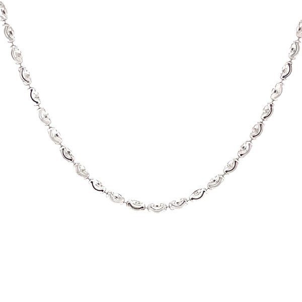 Beaded chain necklace in sterling silver, 16